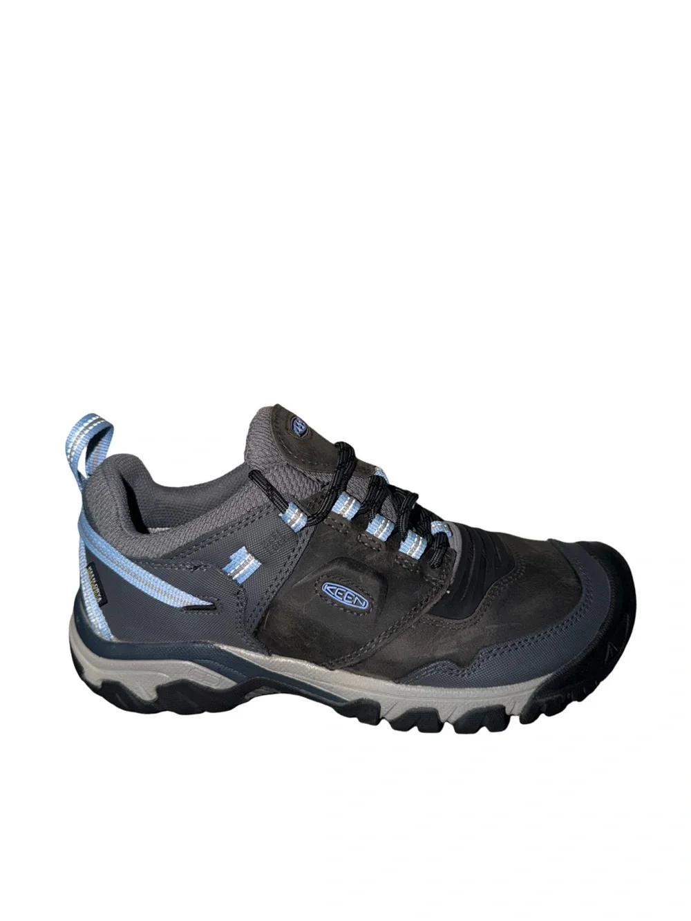 KEEN Women’s Gray and Light Blue Hiking Shoe size 9.5